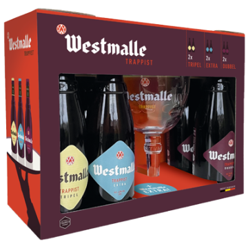 Westmalle Geschenkverpakking 6x33cl met Glas